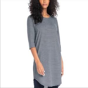 Synergy NWT Organic Cotton Camden Dress Gray Black lagenlook sheath medium Tunic